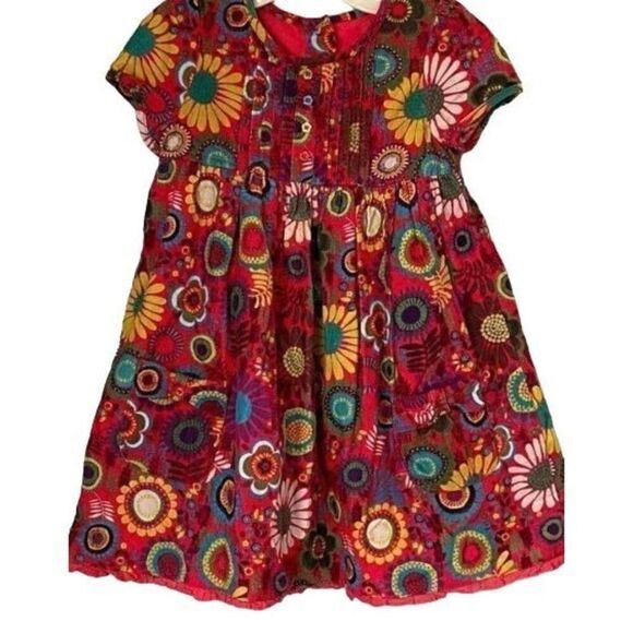 Marks & spencer fully lined floral print ruffle, trim, dress size 4 - Picture 2 of 8